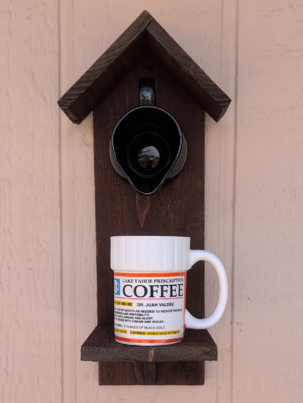 Rustic Wooden Handmade Bird Feeder Take Your Meds